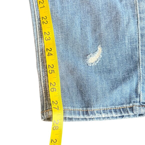 American Eagle Tom Girl Ripped Distressed Button Fly Med Wash Jeans - Picture 8 of 13